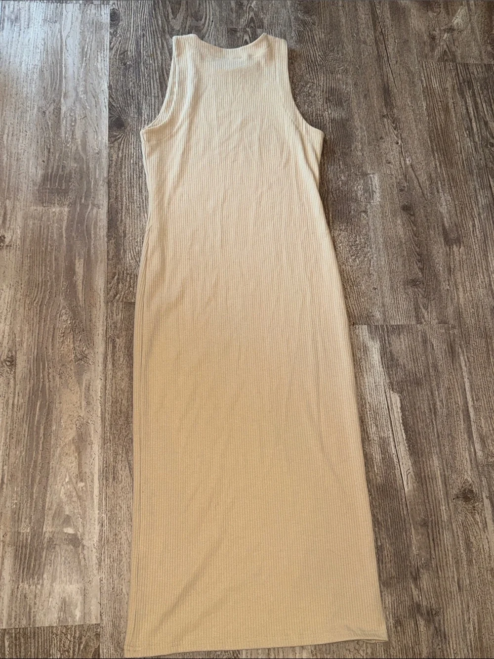 Workshop  Clothing Cream Ribbed Tank Maxi Dress